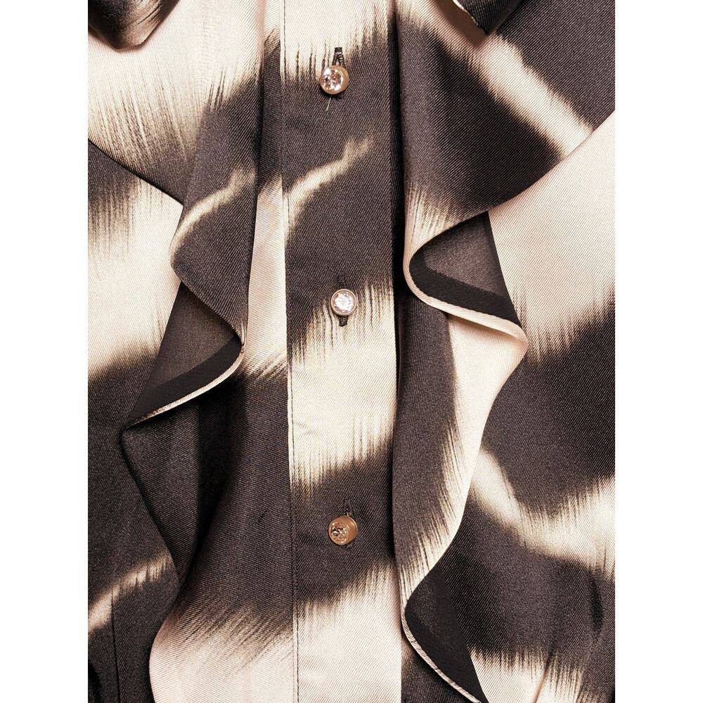 St John Long Sleeve Zebra Print Scarf Tie Neck Midi Dress Size 6 - Picture 5 of 8